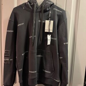 Givenchy Charcoal Gray Logo Hoodie